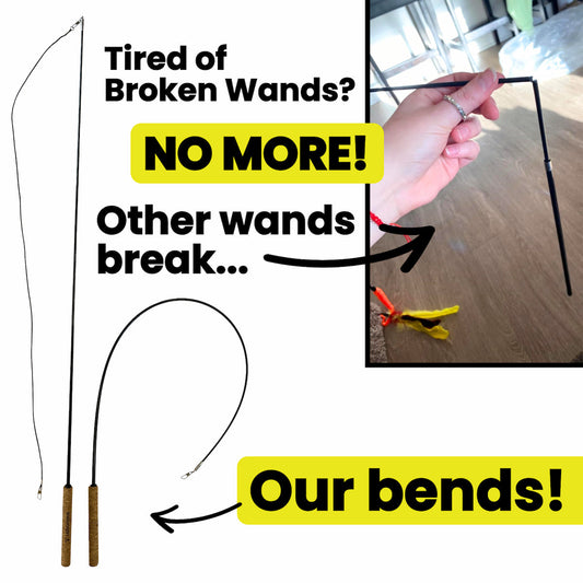 Forever Stick cat wand with a long glass fiber rod