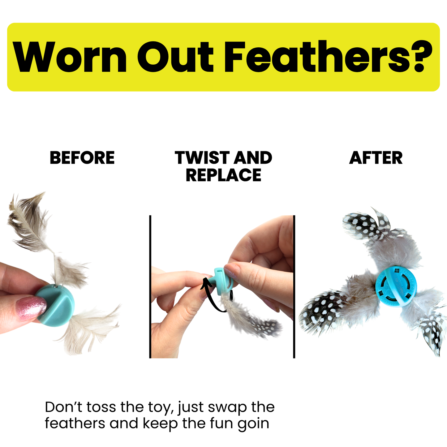 Forever Prey™ - The World's First Refillable Feather Toy