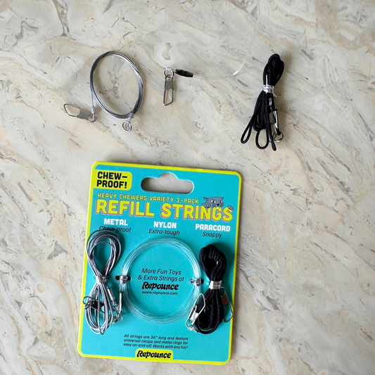 Heavy Chewers Pack Refill Strings - Replacement Strings for the Forever Stick Cat Wand