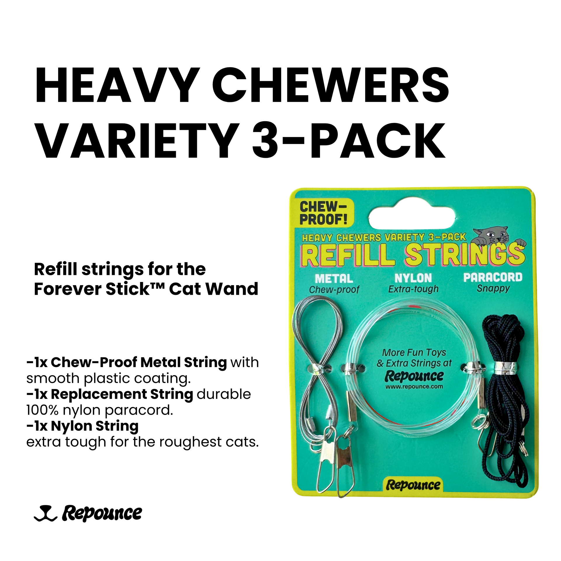 Heavy Chewers Pack Refill Strings - Replacement Strings for the