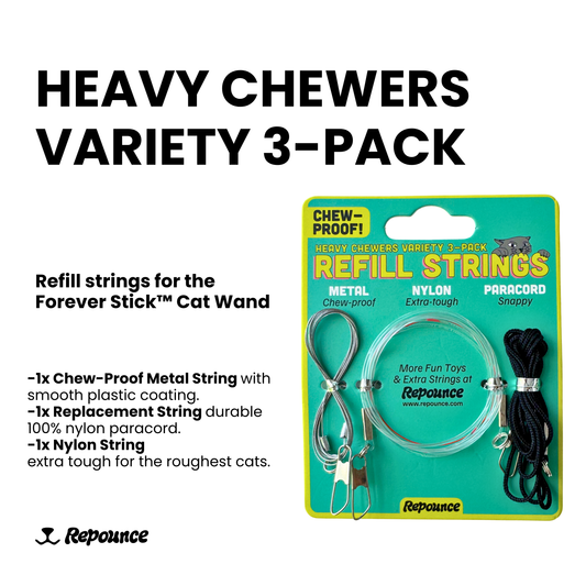 Heavy Chewers Pack Refill Strings - Replacement Strings for the Forever Stick Cat Wand
