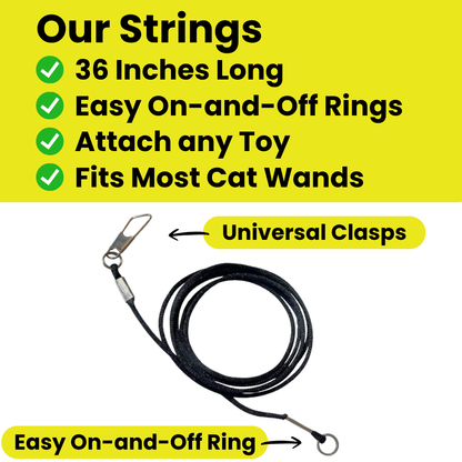 Heavy Chewers Pack Refill Strings - Replacement Strings for the Forever Stick Cat Wand