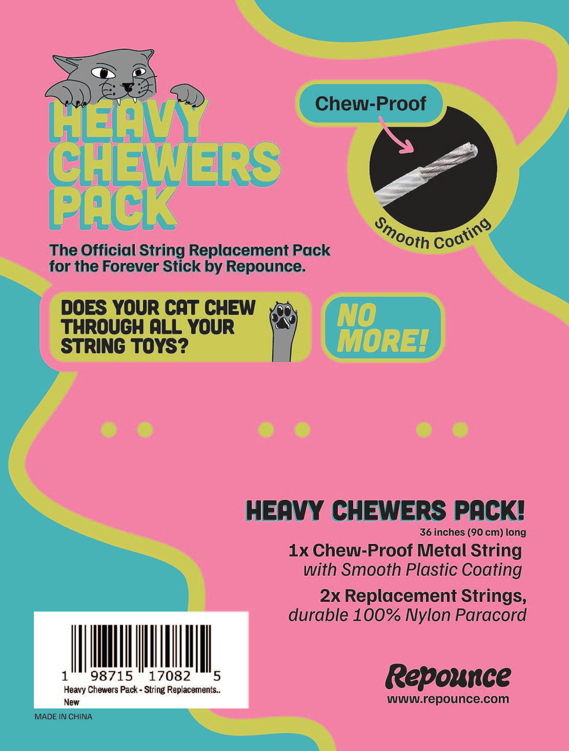 Heavy Chewers Pack - Replacement Strings for the Forever Stick Cat Wand