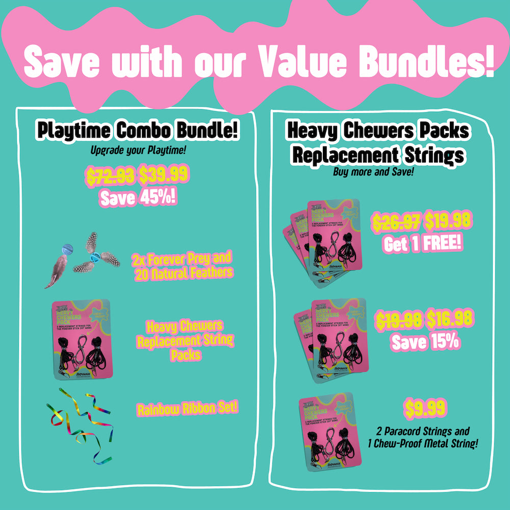Heavy Chewers Pack - Replacement Strings for the Forever Stick Cat Wand